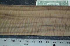 Fumed Curly Beech Raw Wood Veneer Sheet 6.5 x 31 inches 1/42nd thick N5942-95