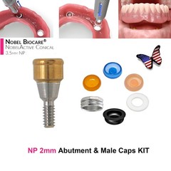 US Implant Nobel Active NP Ø3.5mm Locator Abutments PEEK Overdenture Male Cap