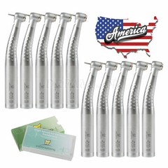 Dental Fiber Optic LED Push Handpiece Standard Head Turbine Fit 1/5/10