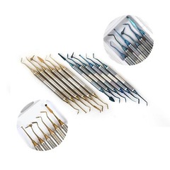 6Pcs Dental Resin Filling Spatula Titanium Plated Head Composite Instrument Kit