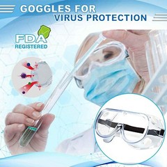 Full Sealed Safety Goggles Over Glasses Anti Fog Clear Lens Lab Eye Protective