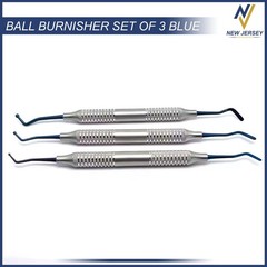 Set Of 3 Dental Composite Filling Instruments Flat Plastic Ball Tip Burnisher