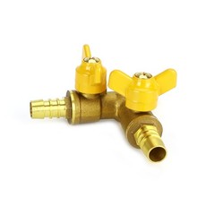 3/8″ Hose Barb Ball Valve Y Shaped 3 Way Connector Barb Brass Fitting OD 11mm