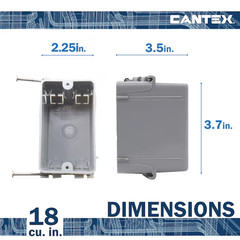 CANTEX 1 -Gang PVC New work Switch/Outlet Electrical Box