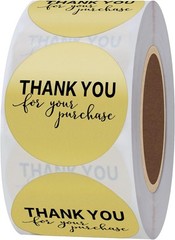 Hybsk Gold Foil Thank You for Your Purchase Stickers 1.5″ Round small,