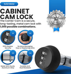 FJM Security 7850R-S-Black Combination Cam Lock, 5/8″ Black Finish