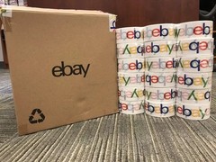 TWO ROLLS of eBay Branded Packaging Shipping Tape w Color Logo 75Yds x 2 in.