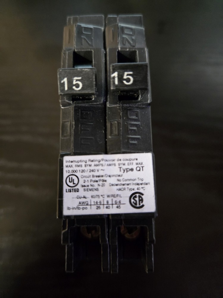 SIEMENS Q1515NC (9 Pack) 15-15A 60Hz 120/240V (BULK SALE)