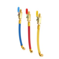 for R134A AC Refrigeration Charging Hoses Color-Coded 1/4″ SAE 3Pc R22 R12