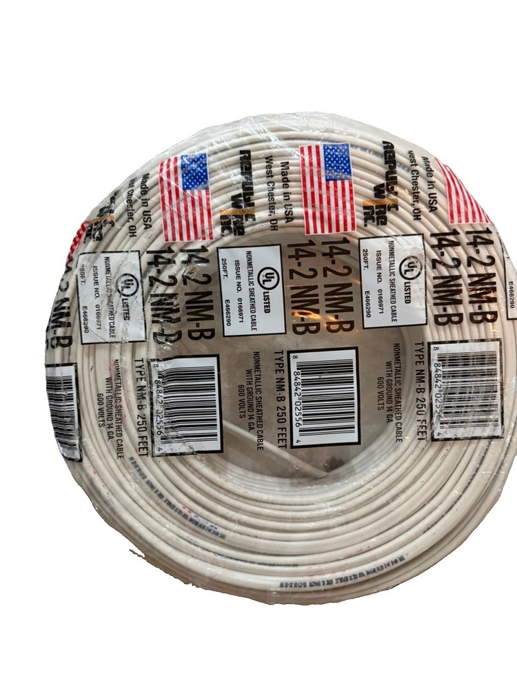 Republic 14/2 NM-B Wire 250 ft Copper Building Ground Cable NEW Shipping/Pickup