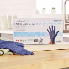 McKesson Confiderm 3.8 Nitrile Exam Gloves Powder-Free – Small – Blue