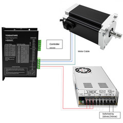 Nema34 Stepper Motor 86mm CNC 14mm shaft 4.5/8.5/12Nm Driver Kit for 3D Printer