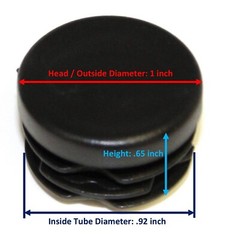 Black 1″ Round Tubing Plastic Hole Plug End Cap, 1 Inch OD Tube Pipe Cover