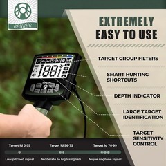 Professional Metal Detector for Adults,12″ Waterproof Search Coil with LCD B…