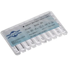 House Brand Dentistry 400605 Barbed Broaches #5 Sterile Medium Green 25mm 10/Pk