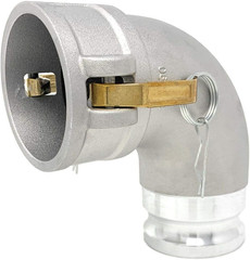 3″ Aluminum Type DA Camlock 90° Elbow Female x Male Cam & Groove 125 PSI NEW