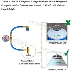 Self-Sealing 134 a/ 1234 yf A/C Can Tap Gauge Hose Recharge AC Conditioning