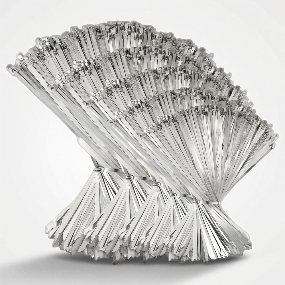 500 Pcs Metal Zip Ties Stainless Steel Heavy Duty 220 Pound Tensile Strength