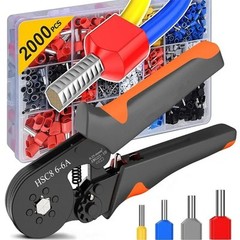 Ferrule Crimping Tool Kit AWG 23-7 Self-Adjustable Ferrel Crimper Kit wit1200PCS