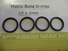 18mm ID x 22mm OD x 2mm thick O-ring. Buna-70. Quan 4.
