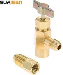 R1234YF Self-Sealing Can Tap with R134A Tank Adapter, 1/4″ SAE 1/2″ LH Thread Va
