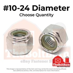 #10-24 Stainless Steel Nylon Insert Hex Nuts (Choose Qty)