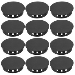 12 Pcs 42mm/1-5/8″ Plastic Hole Plugs, Flush Type Round Plug Black