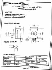 Nema 17 “Pancake” Stepper Motor – 1.5 A, .16 N.m, 23 oz.in