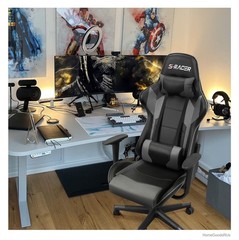 Pink Ergonomic Faux Leather Swivel Office Gaming Chair Adjustable 20.5 Inch