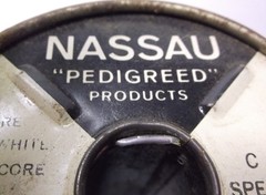 Nassau Pedigreed Pure Water White Rosin Core Spec 7076 Solder