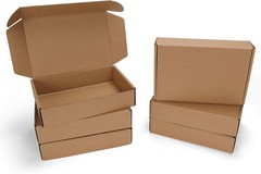 Kraft Cardboard Mailing Boxes – 6 Pack, Easy Assemble Tuck Top, 9x6x2 Inch