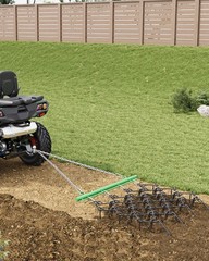 ATV Tractor Drag Harrow 4×4 ft & 5×4.5 ft, 3/8″ & 1/2″ Teeth, Tow-Behind Grading