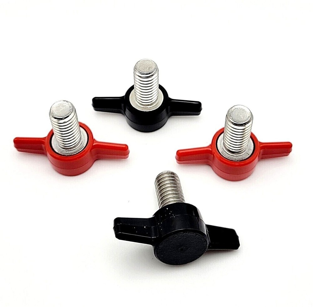 3/8″ x 3/4″ Thumb Screw T Bolts Plastic Butterfly Knob Red or Black Stainless