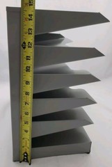 Horizontal Heavy Duty Metal Grey 6 Slot Desk / Wall File Tray ~New