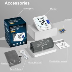 Upper Arm Blood Pressure Monitor Medium To XL Cuff Digital BP Machine 2 User LCD