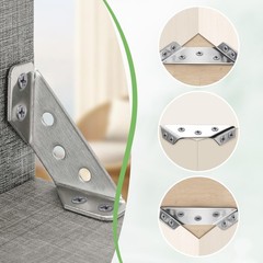 Quacc 6 PCS Stainless Steel Furniture Corner Connectors, Corner Braces with S…