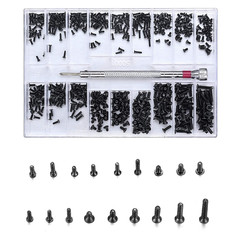 500 Pcs Small Replacement Screws, M1.2/M1.4/M2.0 Black Tiny Micro Laptop Compute
