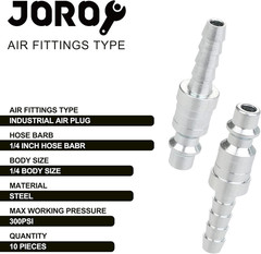 1/4 Air Plug with Hose Barb Industrial M-Fittings 1/4 Inch Flow Size. 1/4 Inc
