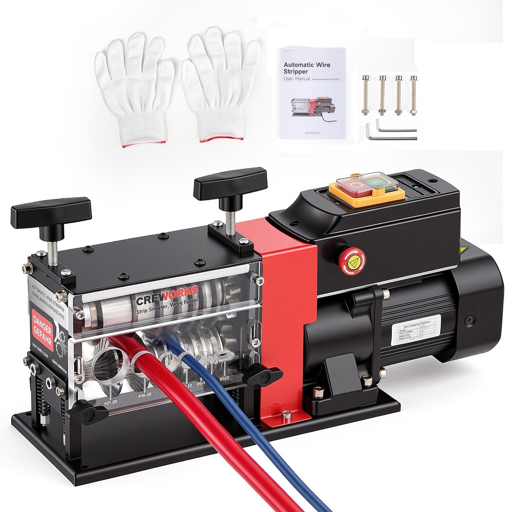 CREWORKS Automatic Wire Stripper Electric Stripping Machine for 0.06″-1.1″ Cable