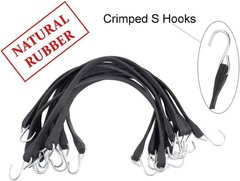 50 Box Of 21″ Natural Rubber Tarp Tie Down Straps Trailer Bungee S Crimped Hook