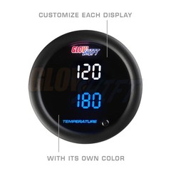 GlowShift 10 Color Digital Dual 300F Temperature Gauge Kit, 2-1/16″ 52mm