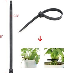 200 Strong Cable Wire Zip Ties 50lb Strength USTC Polyamide Black 8″ 188mm