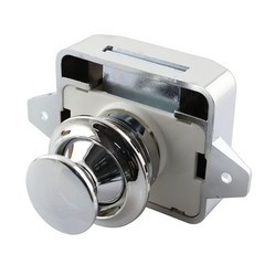 Push Button Catch Lock Drawer Cabinet Cupboard Door Keyless Latch Knob Silver
