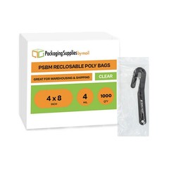 4×8 Bags Clear 4mil 1000 Reclosable Poly Bag 4″ x 8″ 4 Mil Baggies Squeeze Top