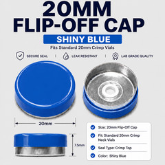20mm Vial Flip Off Caps Aluminum Seals Assorted Colors 1000 Pack USA Seller