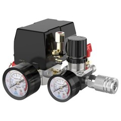 Air Compressor Pressure Switch Control Valve 90-120PSI Pressure Regulator Gauge