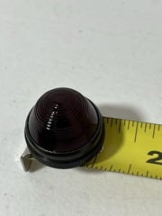 2x Antique Cutler Hammer Red Lens Tail GLASS 1”+ Diam. Rat Rod Vw Bug Bicycle