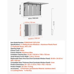 Uimoso 45×30 in Aluminum Alloy Concession Window for Food Truck Service