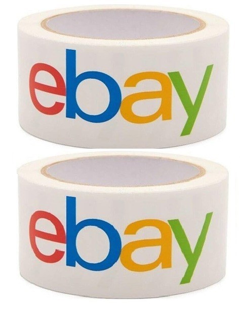 TWO ROLLS of eBay Branded Packaging Shipping Tape with Color Logo 75Yds x 2 in.