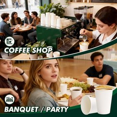 Paper Coffee Cups 12 oz 100 Pack Disposable Hot Coffee Cup 12oz White To Go Cups